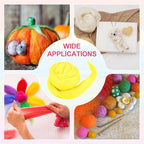 MECCANIXITY Wool Roving Yarn Soft Felting Wool 50g/1.76oz Pure Chunky Roving Yarn for Needle Felting Knitting Blanket Spinning Weaving Art DIY Craft Light Yellow