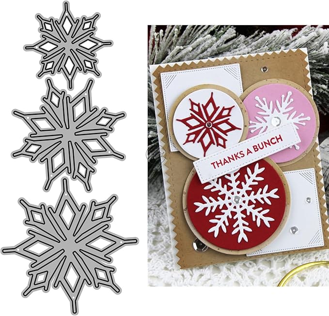 DzIxY Christmas Hollowed Snowflake Metal Cutting Dies for Card Making Kit Embossing Paper Die Cuts Set Scrapbook Stencils Supplies Machine Templates
