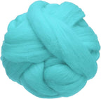 uxcell 3.53oz Wool Roving Yarn, Needle Felting Wool Fiber DIY Craft Needle Wet Felting Supplies for Blending Weaving Handcrafts, Lake Blue