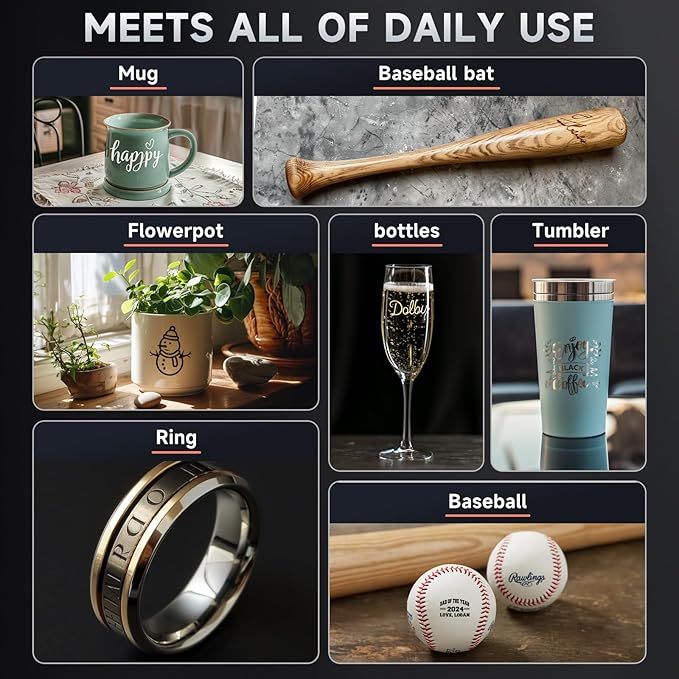 YOOPAI D1 4-in-1 Laser Rotary Roller, Suitable for Most Frame-Type Laser Engraving Machines, with 2 Types of Claws and Pins, Used to Engrave Cylindrical, Spherical, Ring-Shaped Objects