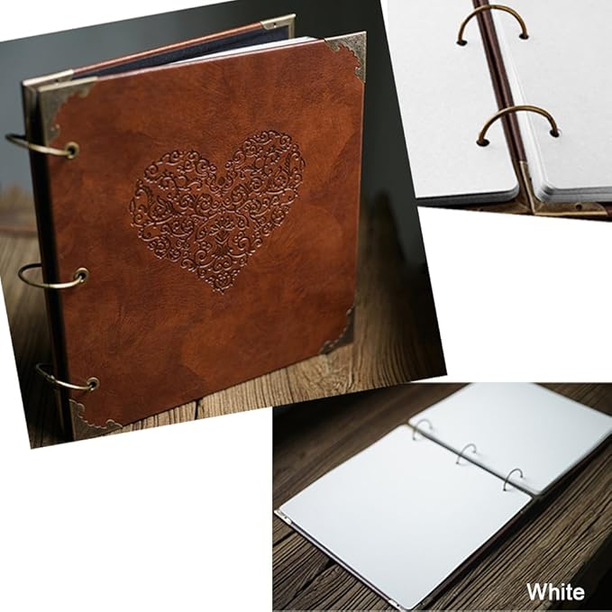 10 Sheets Double Sided Scrapbooking Refill Pages, 9.84x10.24" No Acid Thick Additional Craft Paper Cardboard for ALL ADVcer 10x10 inch Three-Ring Loose-Leaf Binder Photo Album Scrapbook (White)