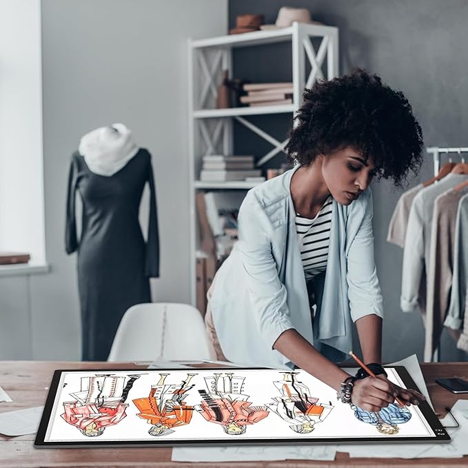 Rechargeable A1 Light Pad 35.4”x23.6”, Extra Large LED Light Board for Diamond Painting, 3-Color Modes Light Box, Diamond Art Light Table, Lightbox for Tracing and Drawing, Sketching, Artists