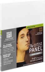Ampersand Art Supply Wood Gesso Artist Painting Panel: Primed Smooth, 8" x 10", 3/8" Flat Profile