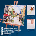 Stretched Canvases for Painting 18x24 Inch 5-Pack, 10 oz Triple Primed Acid-Free 100% Cotton Blank Canvas, Rectangular Canvas for Oil Paint Acrylics Pouring & Wet Art Media, Pour Painting