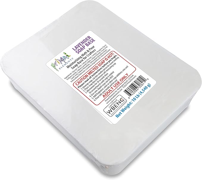 Primal Elements Lavender Essential Oil Soap Base - Moisturizing Melt and Pour Glycerin Soap Base for Crafting and Soap Making, Vegan, Cruelty Free, Easy to Cut - 10 Pound