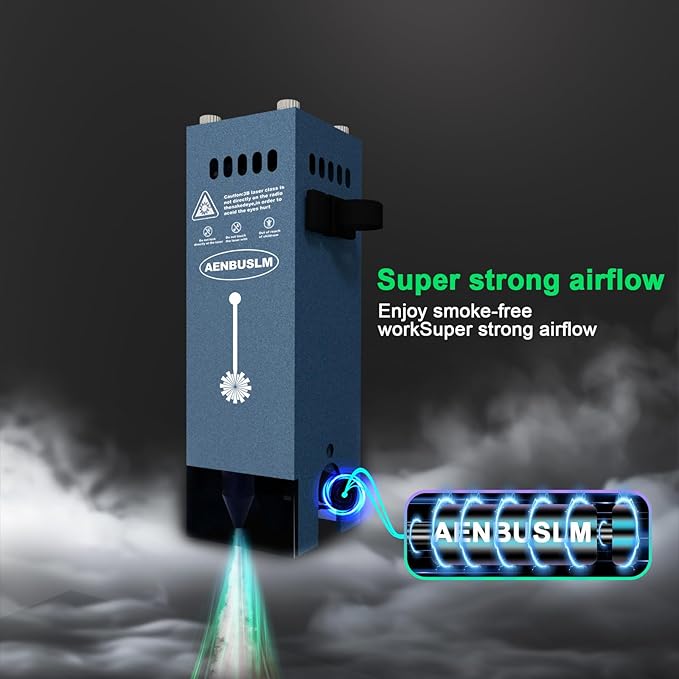 AENBUSLM 80W Laser Module with Air Assit for Laser Cutter & Laser Engraver Machine,10W(10000mW) Output Power,Built in FAC,Ultra-Fine Compressed Spot CNC Carving DIY Laser Master - Class 4