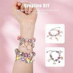 Emibele Bracelet Making Kit for Girls, 133 PCS Jewelry Making Kit DIY Art Crafts Toy with Portable Jewelry Organizer Box for Girls 5-12, Gifts for Teens Women on Birthday Valentines Christmas