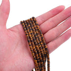 Natural Yellow Tiger Eye Spacer Beads Caps Loose Semi Gemstone for Beading Jewelry Making 4mmx2mm 38cm