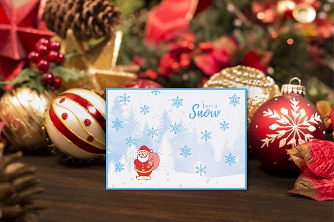 Arbuya Merry Christmas Verses Clear Stamps for Card Making, Sentiment Sayings Silicone Rubber Stamps for Gift Tags, Scrapbooking, Art Journals, Diaries, Paper Crafts, Decoration