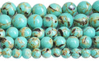 10mm 38pcs Turquoise Beads with Mother of Pearl Blue Howlite Shell Turquoises Stone Round Beads for Jewelry Making Bracelet