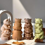 Cylinder Animal Molds Bear Candle & Resin Mold - Resin Casting Silicone Molds for Home Decor & Candle Making Wave Spiral Mold