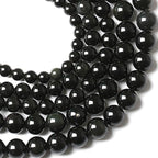 8MM 90pcs Natural Black Obsidian Stone Energy Healing Beads Round Loose Beads for Jewelry Making Bracelet 2 Strands 32"