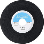 Simthread All Purpose Sewing Thread from 100% Spun Polyester for Serger, Overlock, Merrow, Quilting Sewing 4 Big Cones of 5000M (5500 Yards) Each - 40S/2 Black
