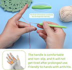 0.75 mm Crochet Hook, Ergonomic Handle for Arthritic Hands, Extra Long  Knitting Needles for Beginners and Crocheting Yarn (0.75 mm)