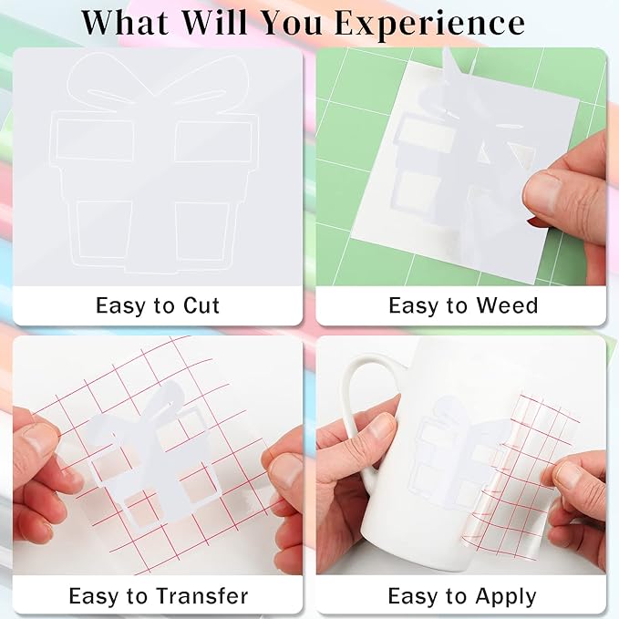 Glossy White Permanent Vinyl, 12" x 12 FT Vinyl with Cricut Cutting Machine - Lya Vinyl Glossy White Adhesive Roll for Mug, Cup, Window & Home Decal