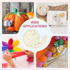 MECCANIXITY Wool Roving Yarn Soft Felting Wool 50g/1.76oz Pure Chunky Roving Yarn for Needle Felting Knitting Blanket Spinning Weaving Art DIY Craft Light Beige