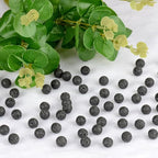 10mm 100pcs Natural Stone Beads Black Lava Round Genuine Stone Beading Loose Gemstone Hole Size 1mm DIY Charm Smooth Beads for Bracelet Necklace Earrings (Black Lava 10mm)