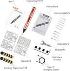 HARDELL Engraving Pen, 6 Speed, Rechargeable Engraver Pen for Artists & DIYers, Electric Engraving Tool with 41 Accessories, Engrave 60+ Surfaces, Engraving Pen for Metal, Wood, Glass and Plastic