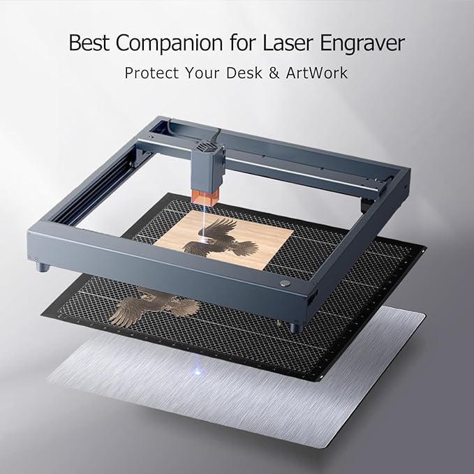 YOOPAI Honeycomb Laser Bed 500x500mm Honeycomb Working Table with Aluminum Panel for Laser Cutter Engraver Accessories, Desktop Protection, Fast Heat and Smoke Dissipation 19.68"x19.68"