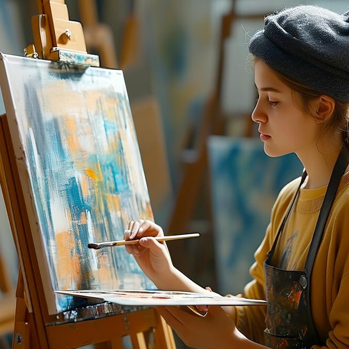 Gotideal Canvas for Painting, 14 Pcs Muti Pack Stretched Painting Canvas, Blank Paint Canvas for Acrylic, Oil, Art Supplies for Artists, Adults 4x4,4x6, 5x7, 8x10,9x12, 11x14 Set of 14