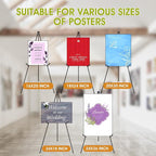 AROIC 63 "Easel Stand for Display, 20 Pack Portable Foldable Metal Easel, Easels for Signs Wedding Logos,Arts, Painting,Adjustable Floor Easels with 20 Storage Bag