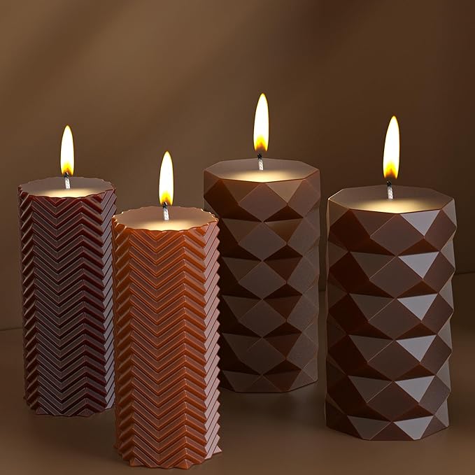 2 Pack Stripe Cylinder Pillar Spiral Candle Resin Mold - Resin Casting Silicone Molds for Home Decor & Candle Making Wave Spiral Mold