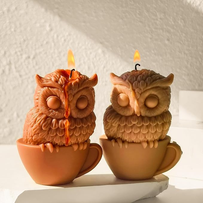 Owl Animal Resin Mold - Resin Casting Silicone Molds for Home Decor & Candle Making Wave Spiral Mold