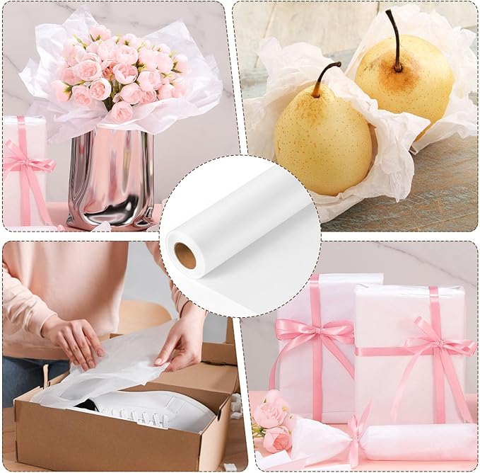 Tracing Paper Roll 24in x 50yd, White Trace Paper Pattern Paper Translucent Tracing Paper for Sewing, Drawing, Sketching, Gift Wrapping