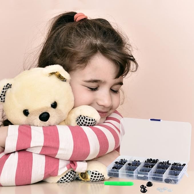 Yexixsr 566PCS Safety Eyes for Amigurumi, Various Sizes Crocheting Safety Eyes and Noses with Washers, for Teddy Bear, Stuffed Doll, Crochet Toy and Plush Animal