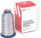 Richword Selected Grey Embroidery Thread 4000M(4374Y) 40WT Polyester Thread 100 Colors Selected for Commercial Multi Needles and Single Needle Embroidery Machine 1184
