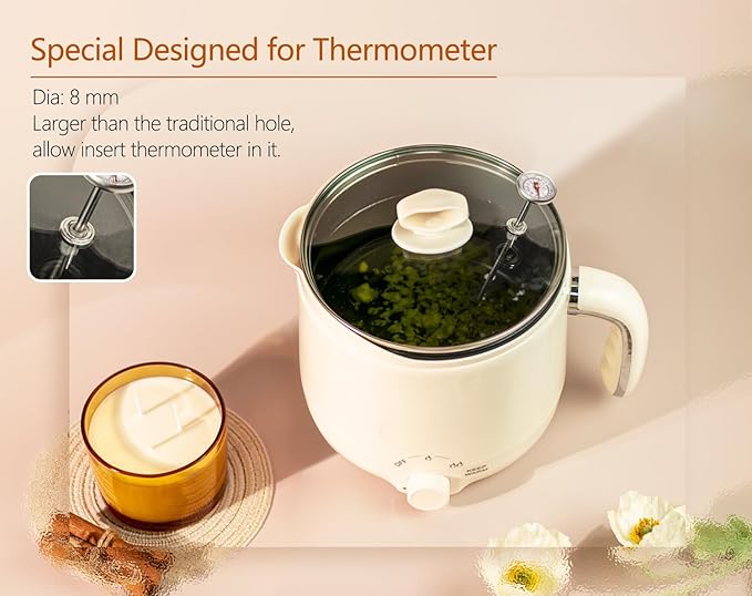 Aroparc Wax Melter for Candle Making with Thermometer, Large 60oz/1.8L Electric Wax Melter with Pouring Spout Candle Making Kit for Beginners Adults