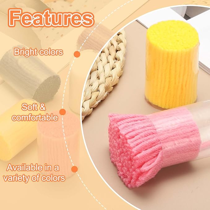 PATIKIL 15 Rolls Latch Hook Yarn, Latch Hook Kit Yarn Precut Hook Rugs Making Crochet Bundles for Latch Hook Rug Adults Beginners Tapestry DIY Craft, Light Brown