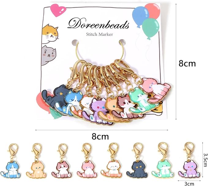 DoreenBeads Stitch Markers for Crocheting and Knitting, Alloy Enamel Crochet Marker Crochet Gifts for Knitting Weaving Sewing Accessories Quilting Jewelry Making