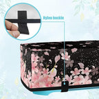 Binienty Cherry Blossom Dust Cover for Scrapbooking Die-Cut Machines Polyester Cutting Machine Maker Cover with 3 Pockets for Home Accessories Organizer