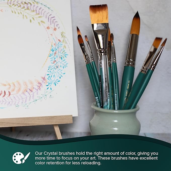 Silver Brush Limited 6808S1/2 Crystal Squash Wash Brush for Watercolor and Oil, Short Handle, Size 1/2, Square Wash