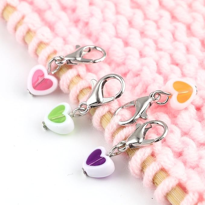 DoreenBeads Stitch Markers for Crocheting and Knitting, Alloy Enamel Crochet Marker Crochet Gifts for Knitting Weaving Sewing Accessories Quilting Jewelry Making