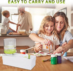 Upgraded All in 1 Paint Brush Cleaner: Paintbrush Cleaners Tool Paint Brush Rinser Paint Water Dispenser Painting Station for Acrylic, Watercolor, Oil Paint（Give 4 Pen & Pen holder & paint tray）