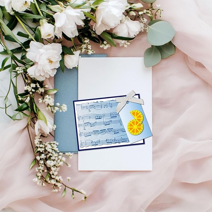 GLOBLELAND Vintage Sheet Music Background Clear Stamps for Card Making Music Notes Lace Silicone Clear Stamps Words Transparent Stamp Seal for DIY Scrapbooking