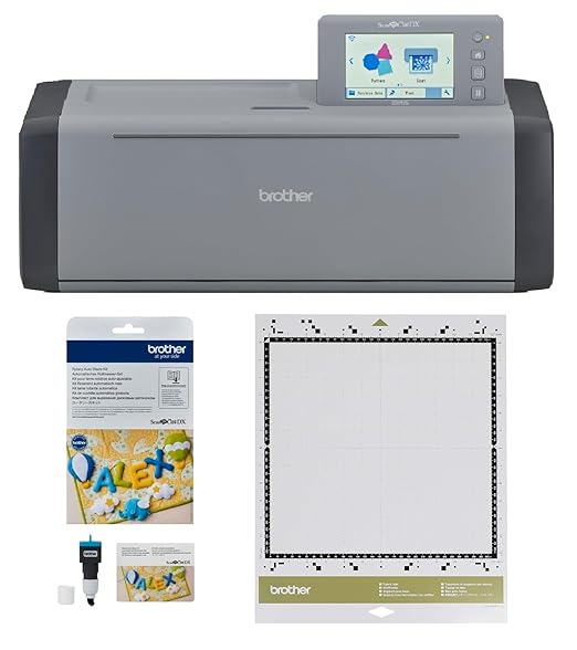 Brother ScanNCut SDX125EGY Electronic DIY Cutting Machine with Scanner, Plus Rotary Auto Blade Kit and Fabric Mat