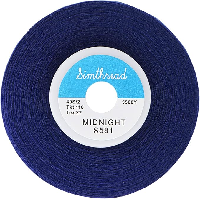 Simthread All Purpose Sewing Thread from 100% Spun Polyester for Serger, Overlock, Merrow, Quilting Sewing 4 Big Cones of 5000M (5500 Yards) Each - 40S/2 Midnight