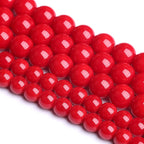 75PCS 10MM Red Glass Round Spacer Loose Beads for Jewelry Making DIY Bracelet Necklace
