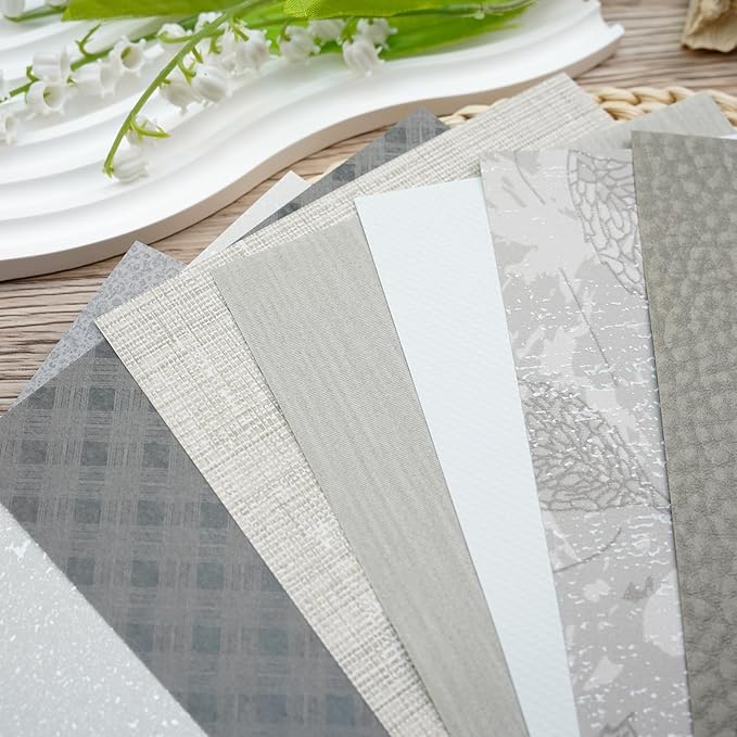 LewuwoPoing 30 Sheets Textured Art Paper Assorted Set 5.8x8.3 Inch A5 Mixed Special Craft Paper for Scrapbooking Junk Journaling Supplies dialy Plan Gift Card Embellishments Work (Grey)