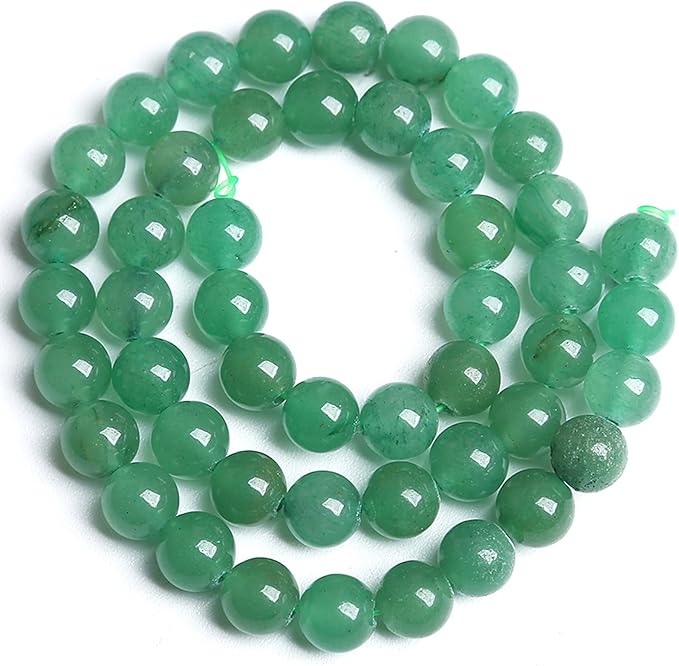 72PCS 10MM Natural Green Aventurine Beads Natural Gemstone Crystal Energy Stone Beads for Jewelry Making DIY Bracelet Necklace 2 Strand 32"