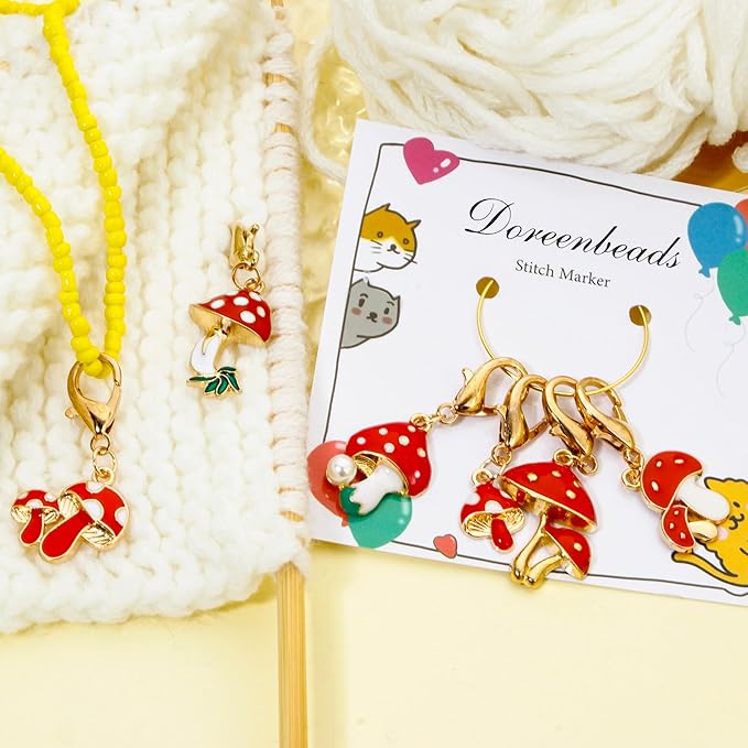 DoreenBeads Stitch Markers for Crocheting and Knitting, Alloy Enamel Crochet Gifts for Knitting Weaving Sewing Accessories Quilting Jewelry Making