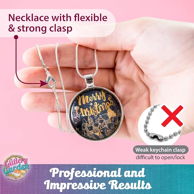 Glittery Garden Girls Jewelry Making Kit. Best Necklace Pendant & Bracelet Crafting Set with Glass Beads & Charms. Fashion Accessories, Arts Crafts Supplies. Birthday Gift