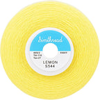 Simthread All Purpose Sewing Thread from 100% Spun Polyester for Serger, Overlock, Merrow, Quilting Sewing 4 Big Cones of 5000M (5500 Yards) Each - 40S/2 Lemon