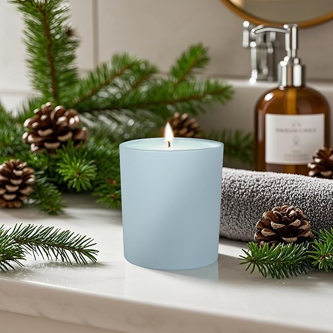 SHOWIN 10 OZ Thick Candle Jars for Making Candles 15 Pcs, Empty Jars with Wood Lids for Candle Making, Sample Container, Colourful