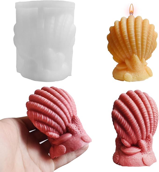 Shell Conch Animal Candle Mold for Resin Casting and Making - Silicone 3D Mold for Home Decor