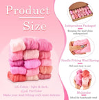FASHEWELRY 2.6 OZ Wool Felting Set for DIY Craft, Pastel Nature Wool Roving Needle Felting Wool Roving for Needle Felting Wet Felting DIY Hand Spinning (15 Colors)