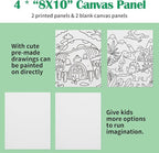 Falling in Art 52Pcs Acrylic Paint Set with Table Easel, Art Painting Kit with Acrylic Paints, Canvas Panels, Paintbrushes, Canvas Supplies Kit for Kids, Adults, Beginners, and Artists, Green